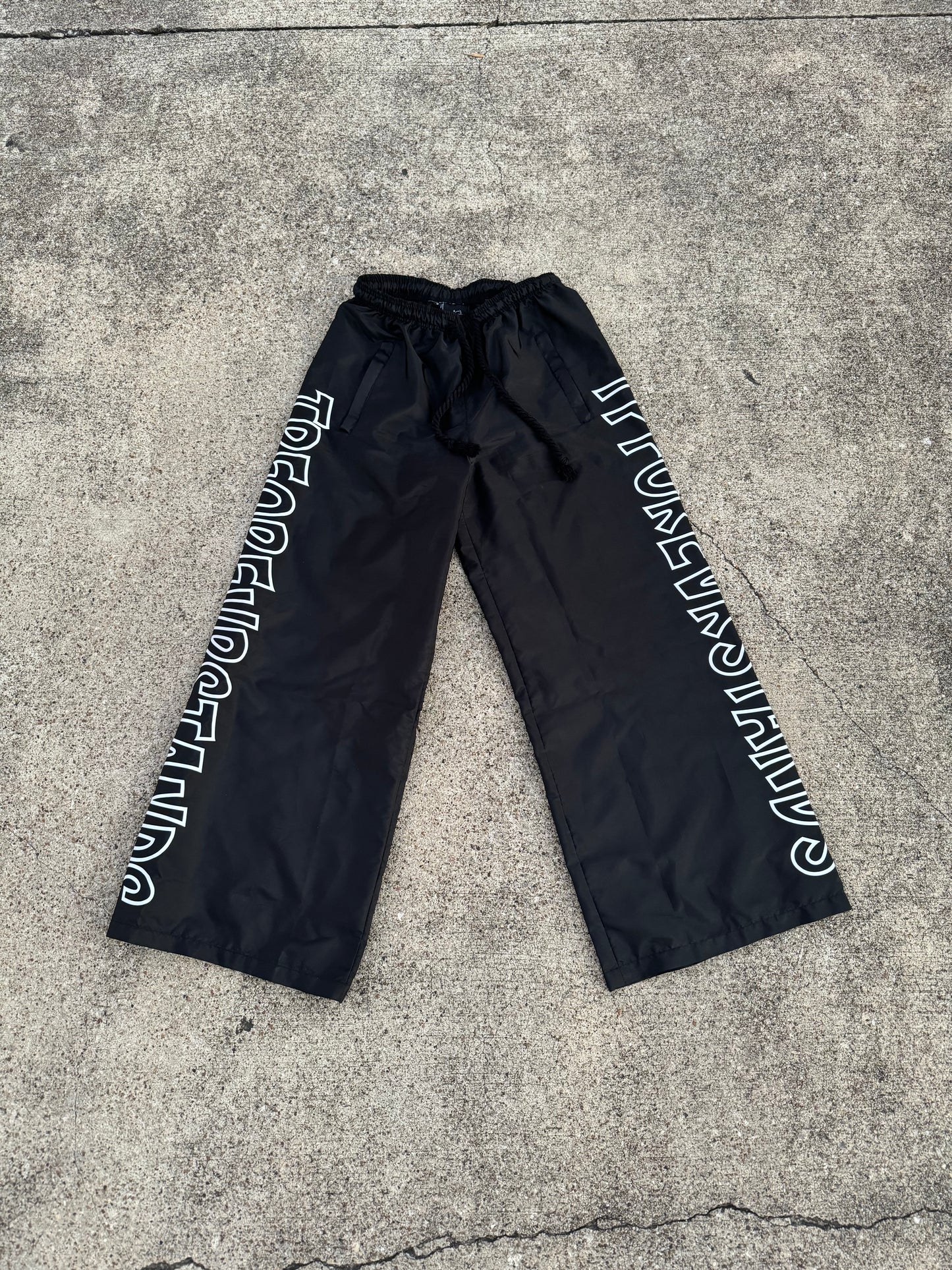 White Tpforevrstands Letter Pants